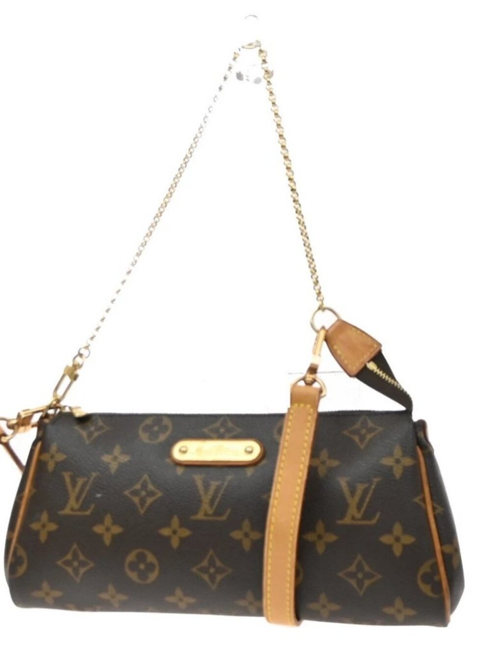 LOUIS VUITTON Eva 2Way Chain Shoulder Bag Monogram Leather Brown